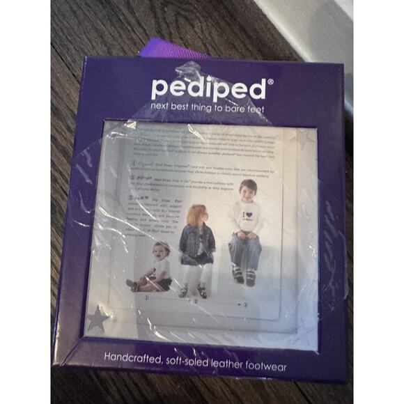 PediPed Infant 0-6 Month Mary Janes Navy Blue Leather Dress Shoes Butterfly NWT - Picture 6 of 12